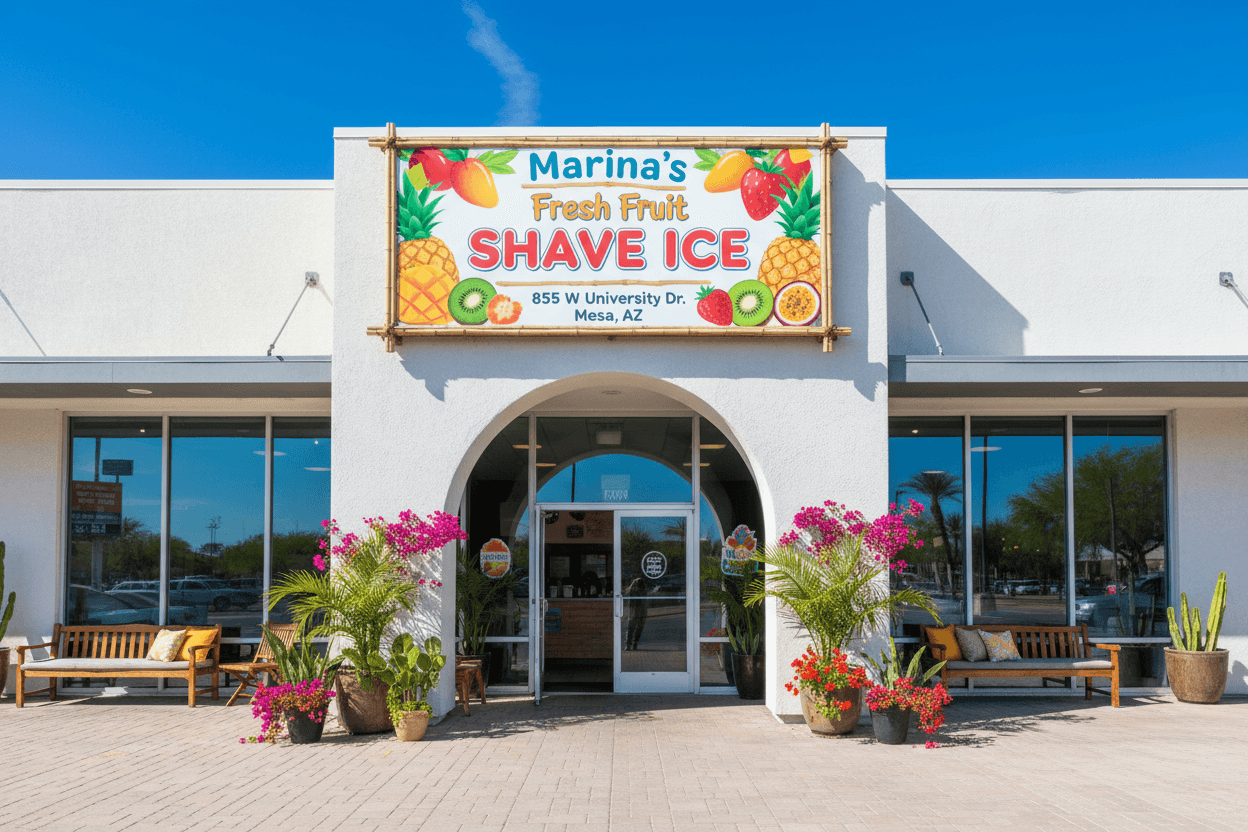 Marina's Fresh Fruit Shave Ice shop exterior